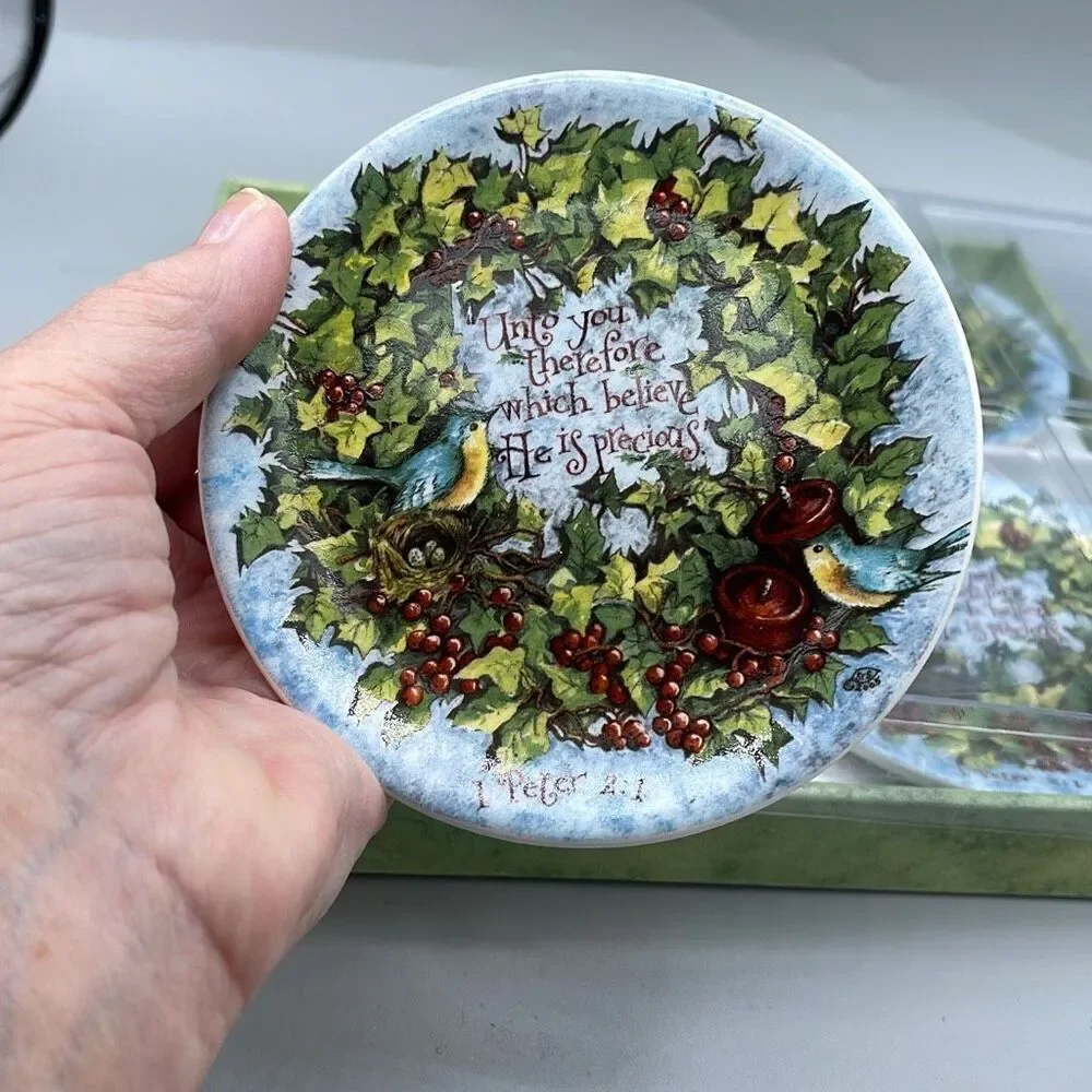 Christmas appetizer plates by Shelly Reeves.